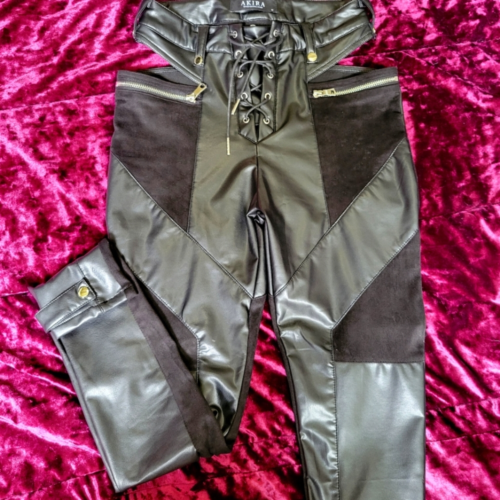 Akira Faux Leather/Suede Leggings